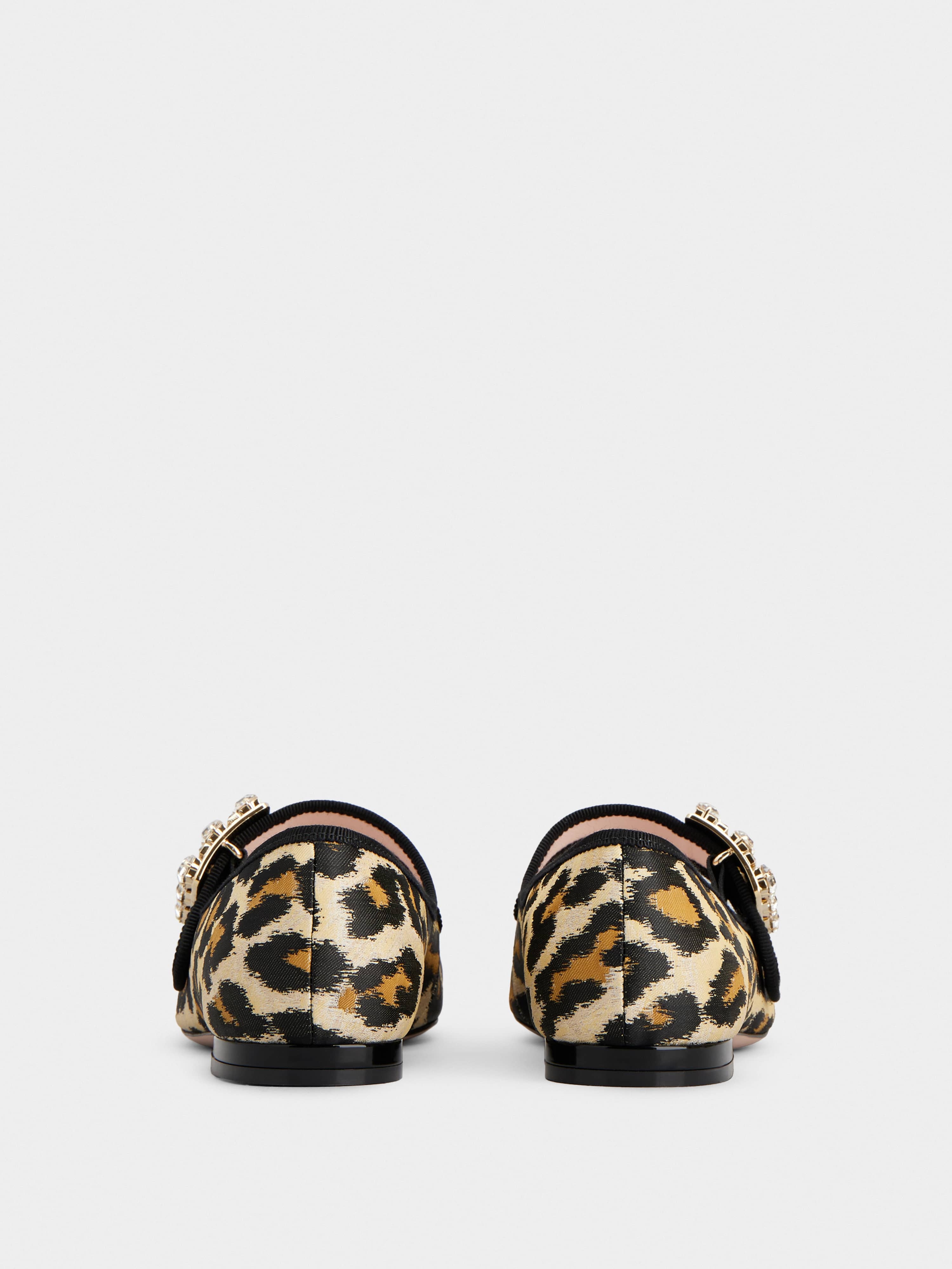 Très Vivier Strass Buckle Babies Ballerinas in Fabric - 5