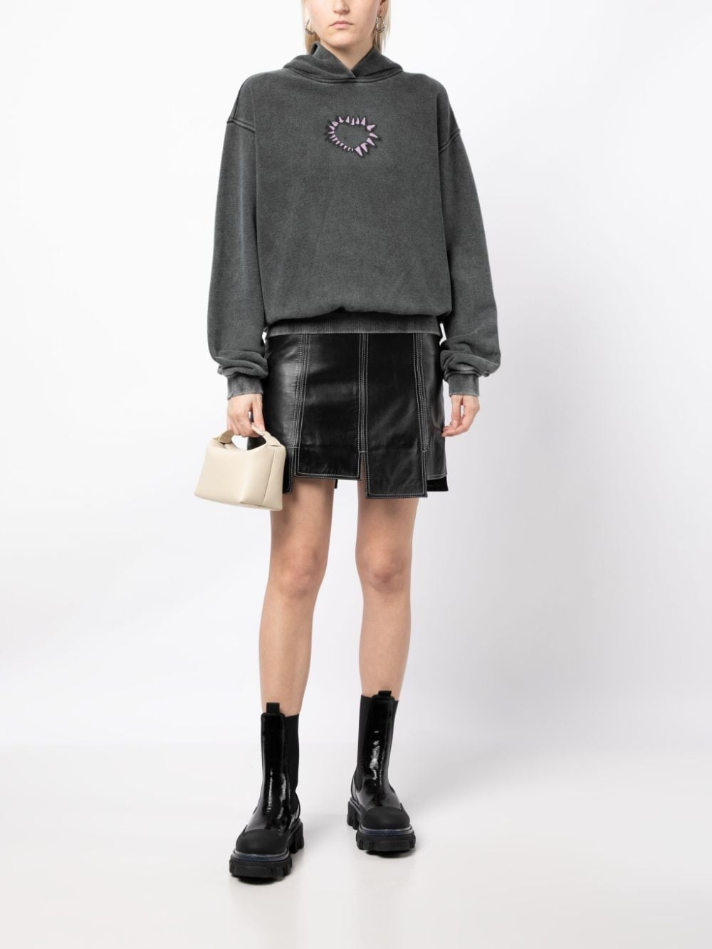 graphic-print cotton hoodie - 2