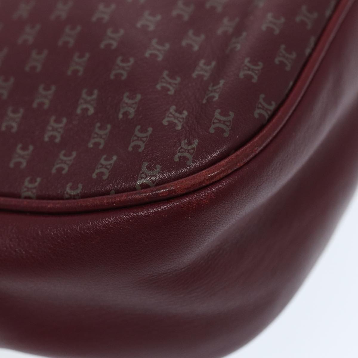 CELINE Macadam Canvas Shoulder Bag Red Gold - 15
