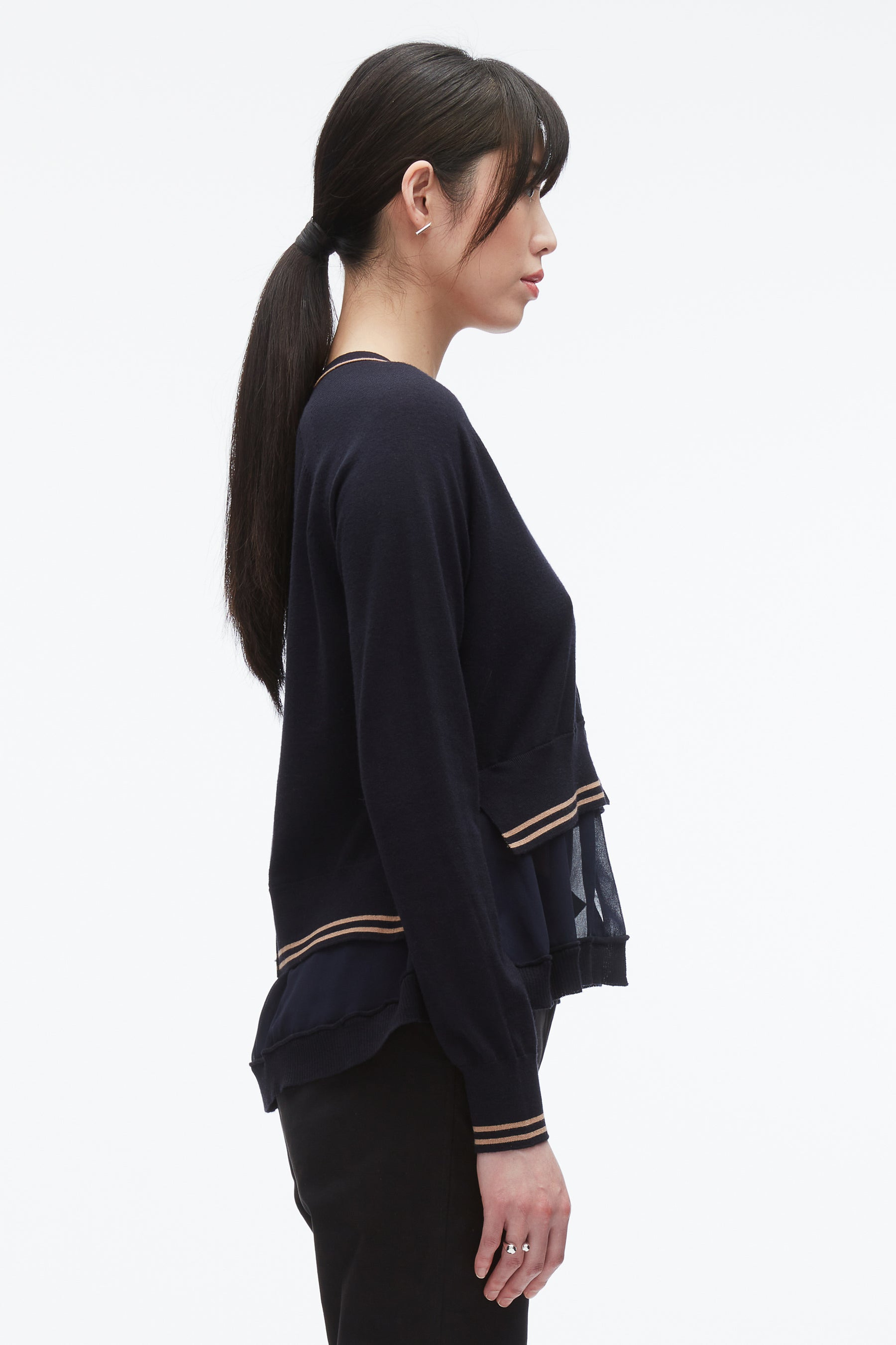 Chiffon Hem Boxy Cardigan - 4