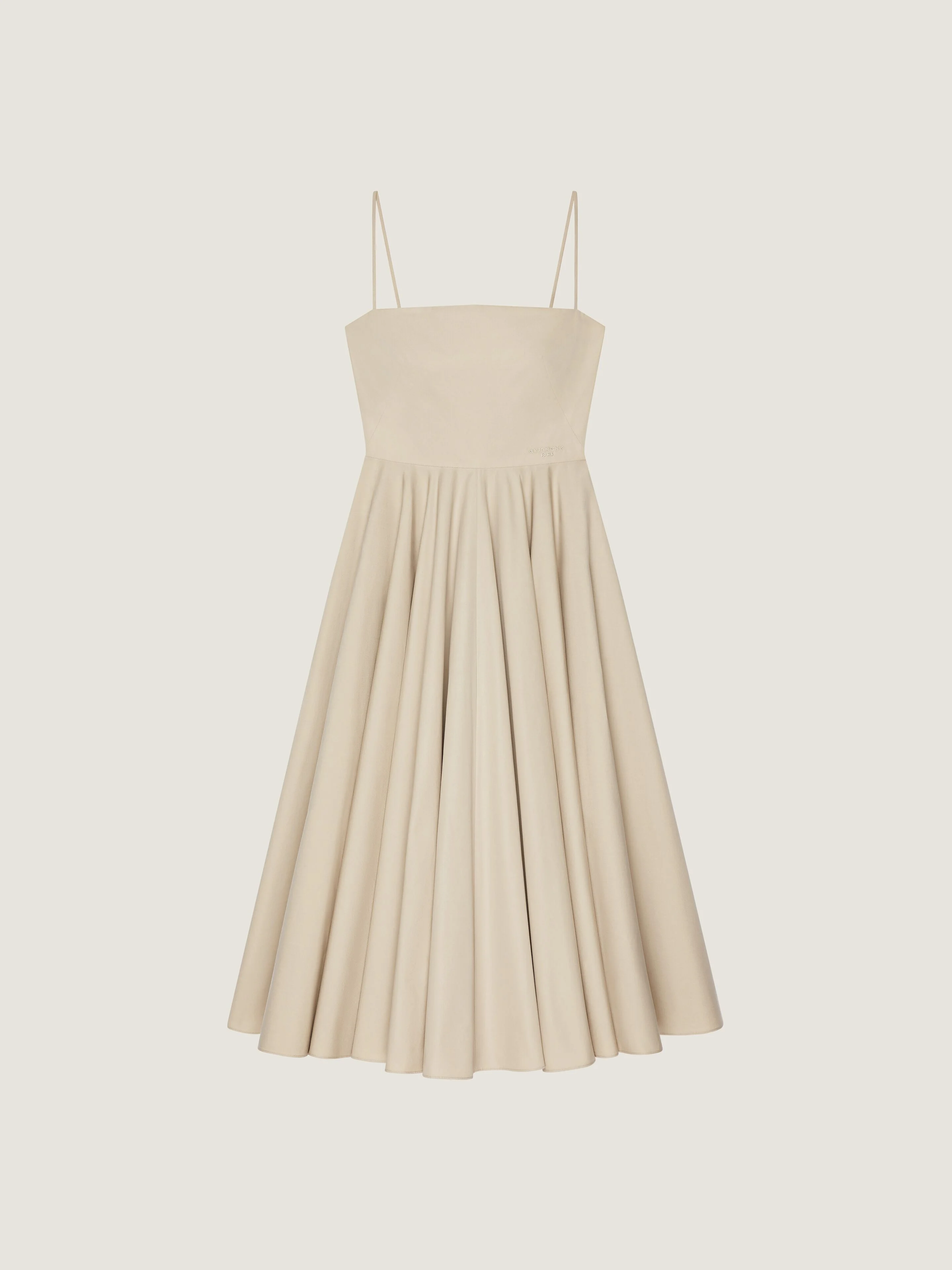 SLICED LONG DRESS IN POPLIN - 1