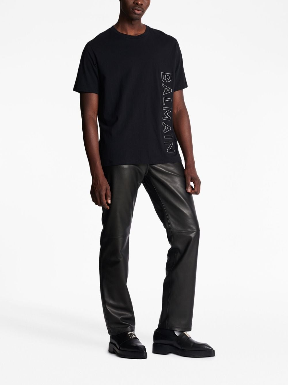 logo-embossed organic cotton T-shirt - 3