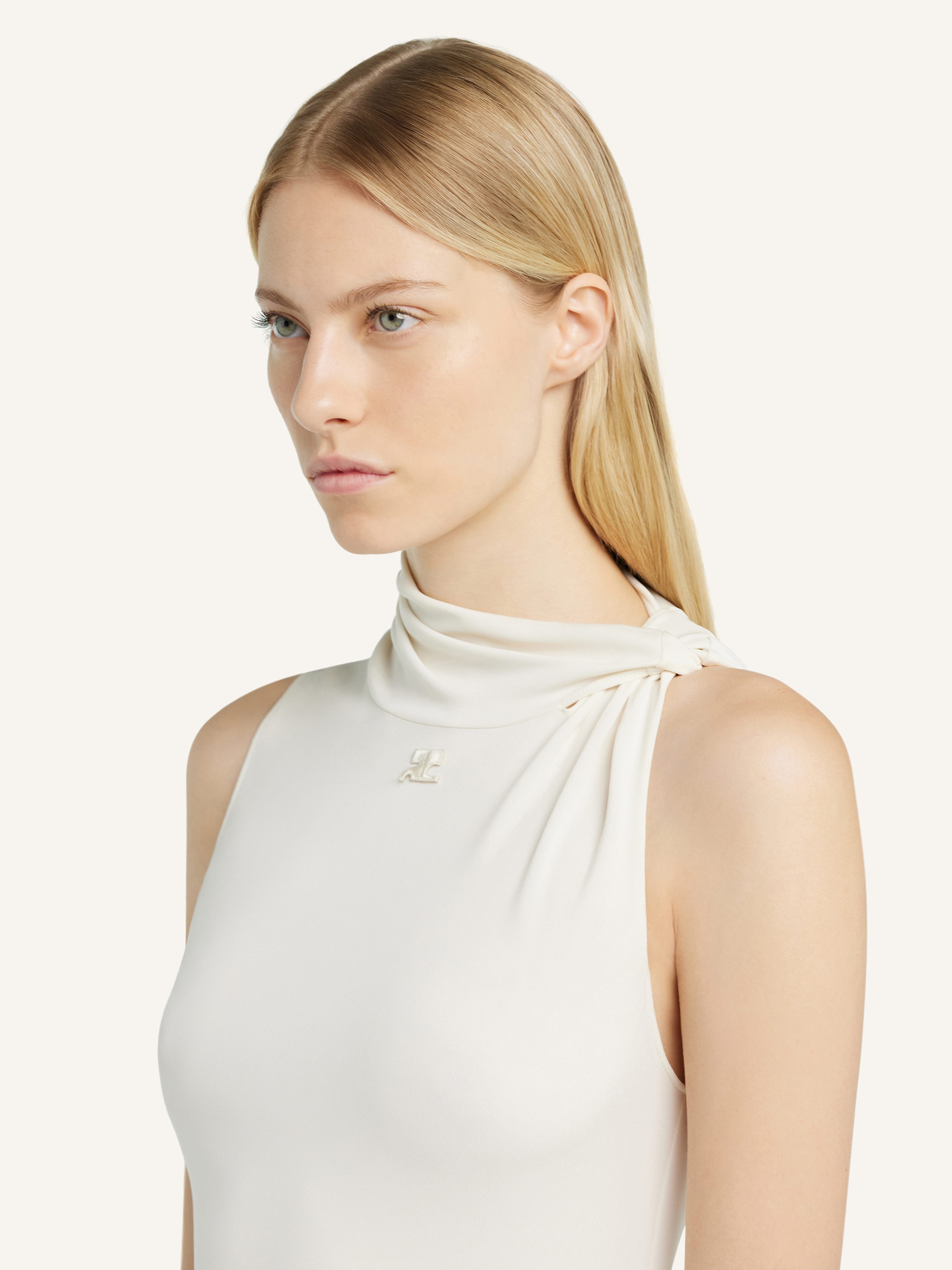 DRAPED SLEEVELESS DRESS - 5