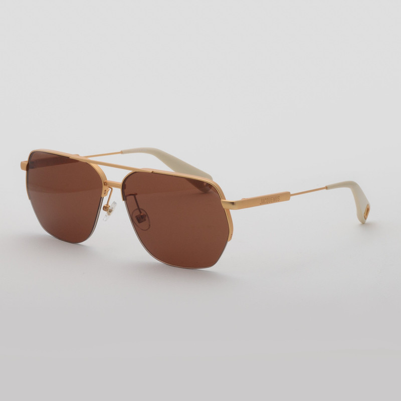 LINDA FARROW Aviador Sunglasses in Matt Gold outlook
