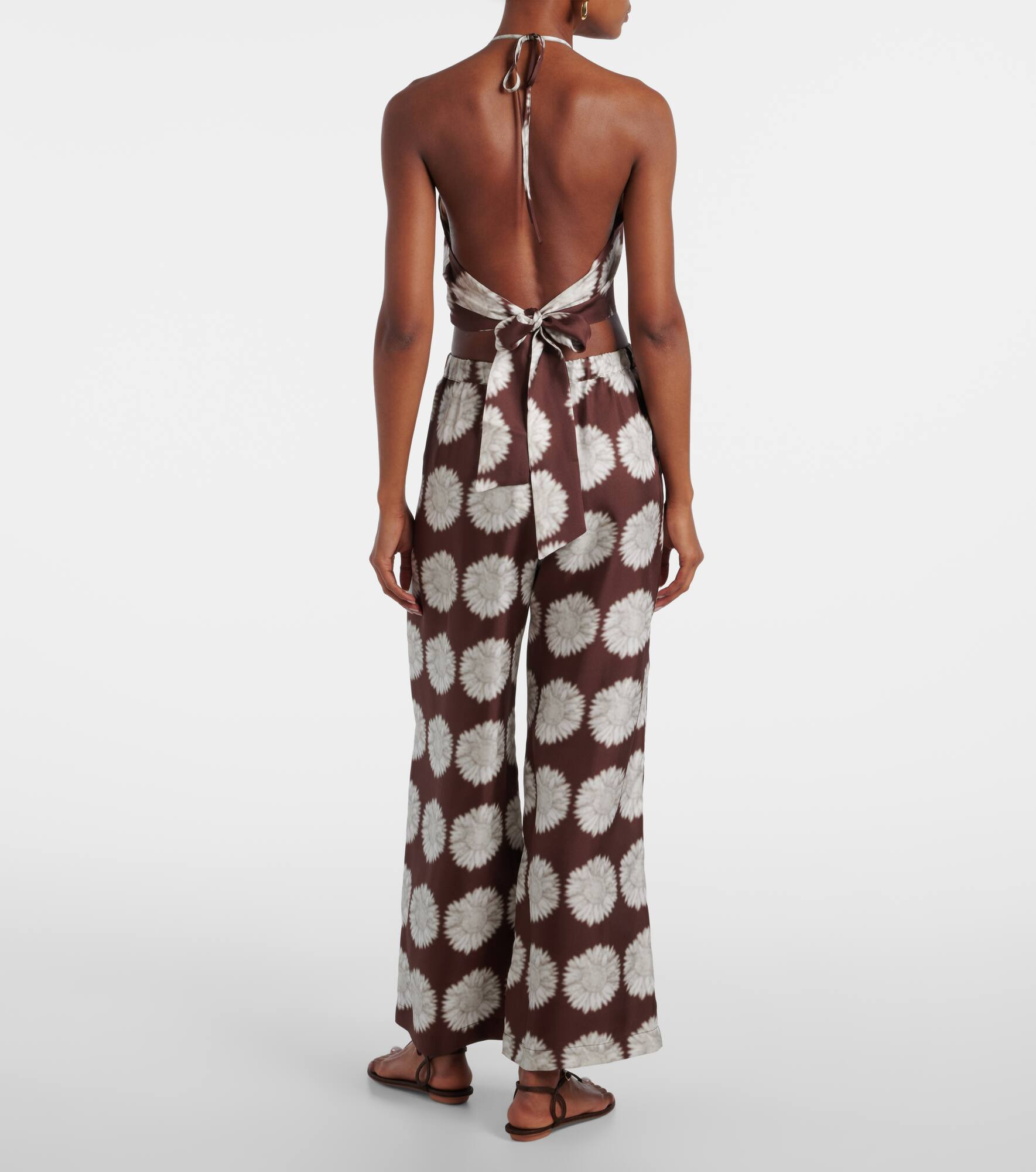 Bello printed halterneck silk top - 3