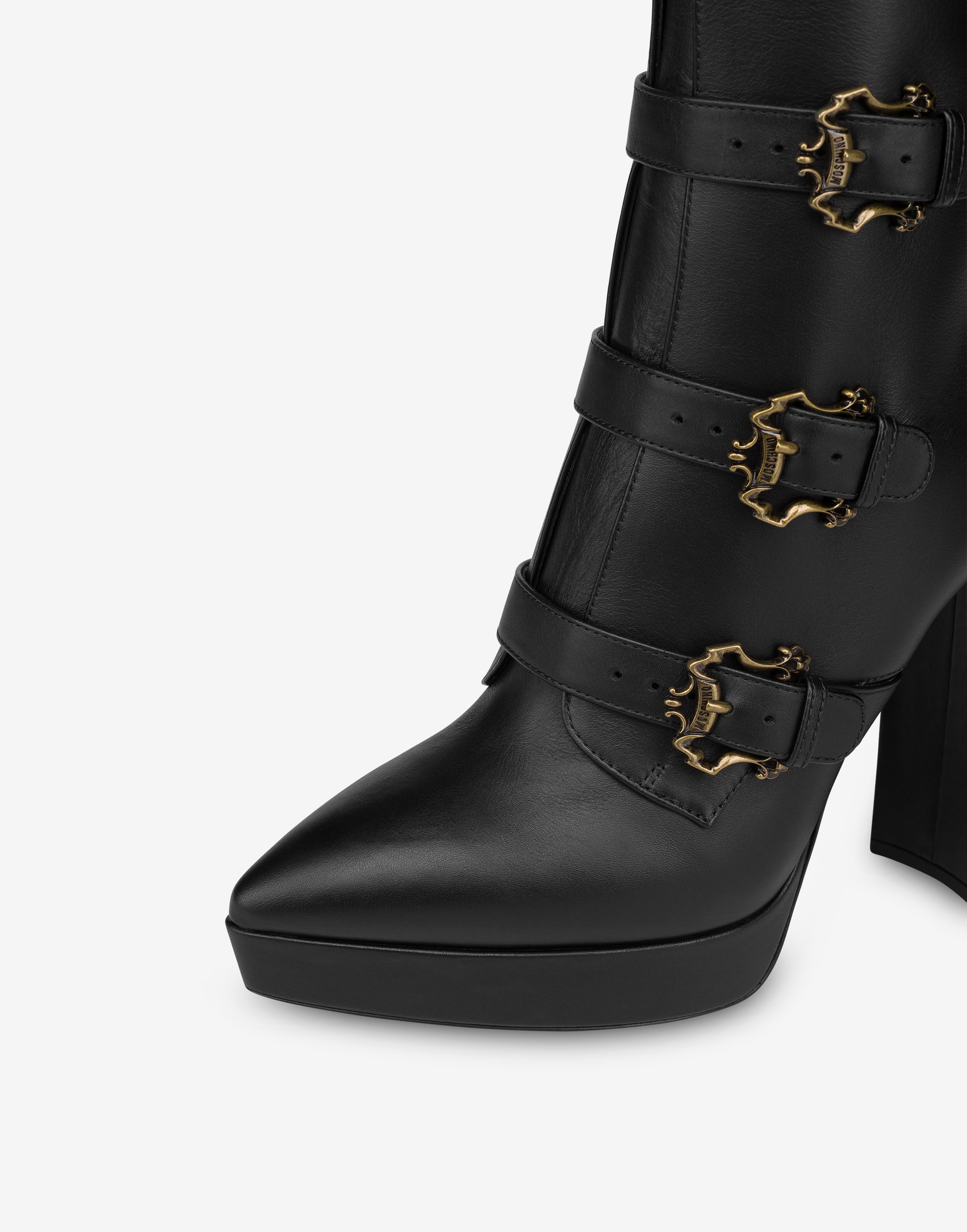 BAROQUE BUCKLES CALFSKIN ANKLE BOOTS - 4