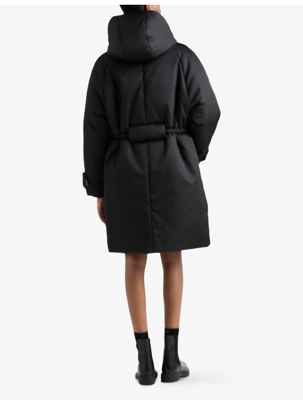 Brand-Plaque Funnel-Neck Relaxed-Fit Shell-Down Coat - 4
