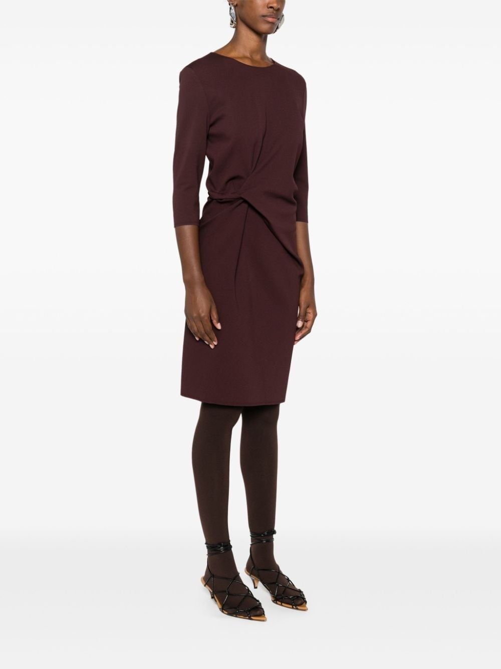 twist-detail midi dress - 3