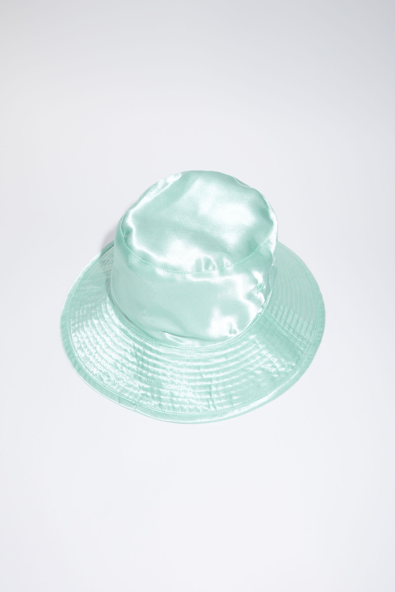 Reversible satin bucket hat - Aquamarine 1