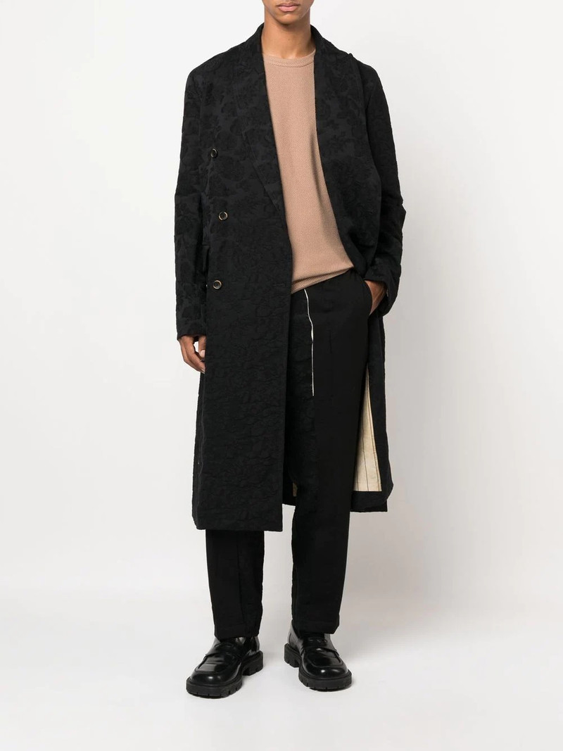 UMA WANG velvet effect double breasted coat outlook