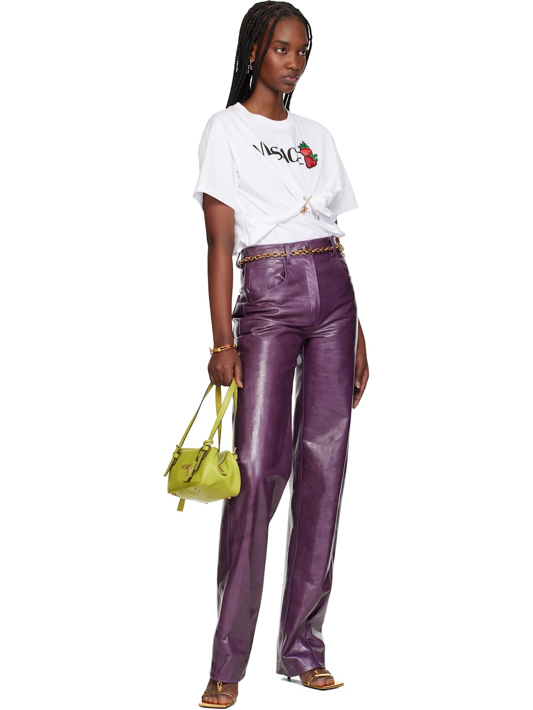 White Embroidered Safety Pin T-shirt - 5