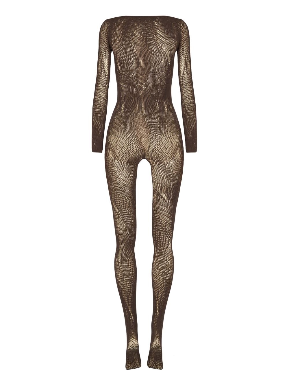 snake-pattern net catsuit - 5