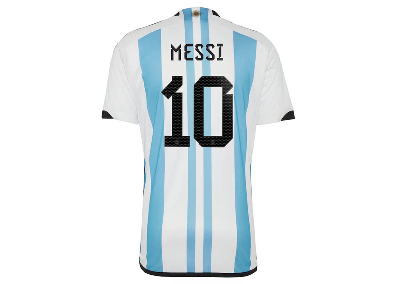 adidas adidas Argentina 23/23 Messi Winners Home Replica Jersey White/Light Blue outlook