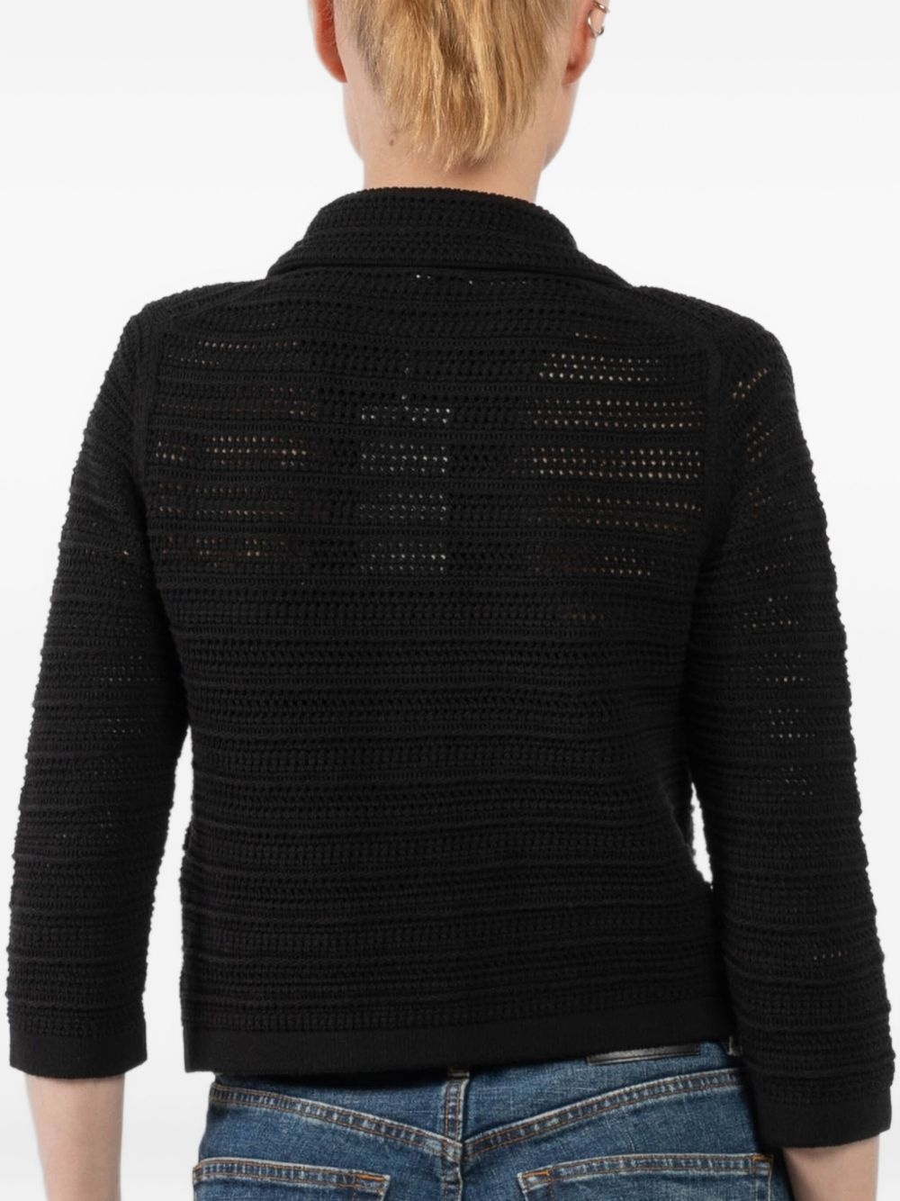 crochet-knit button cardigan - 4