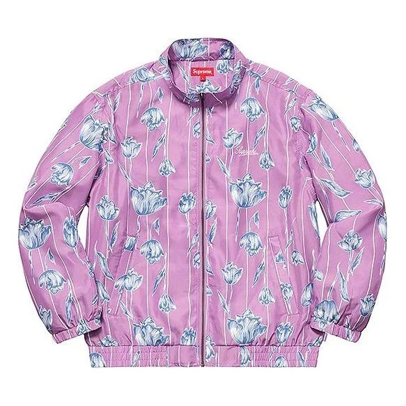 Supreme SS19 Floral Silk Track Jacket Flowers Unisex Purple SUP-SS19-10343 - 1