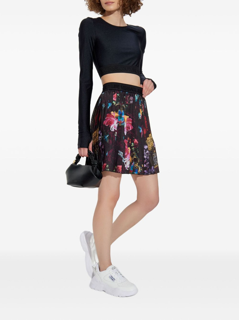 VERSACE JEANS COUTURE floral-print pleated skirt outlook