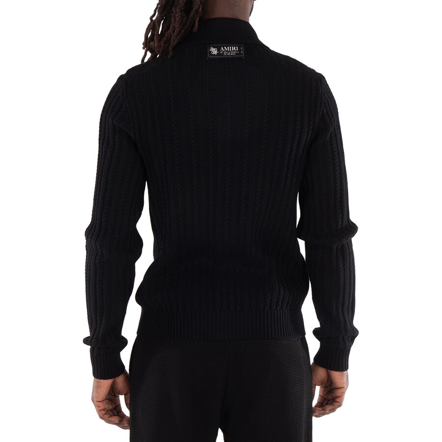 Amiri Men's Black Long Sleeve Polo Shirt - 6