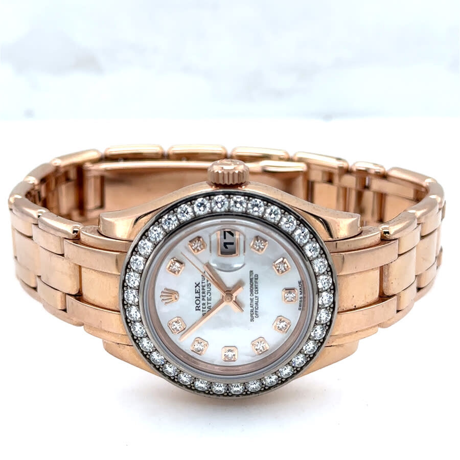 Pre-owned Rolex Datejust Pearlmaster Automatic Diamond Ladies Watch 80285PCHD - 5