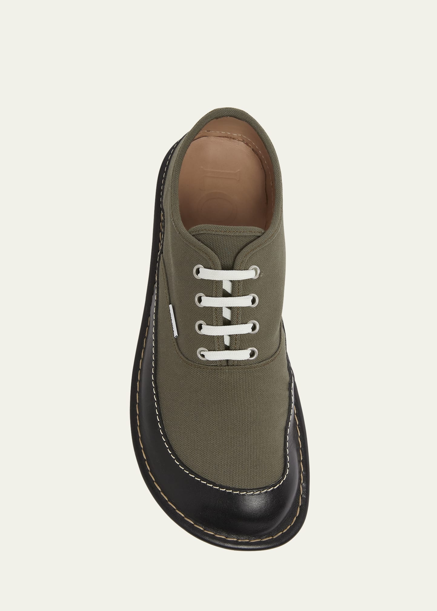 Men's Bay Canvas and Leather Low-Top Sneakers - 5