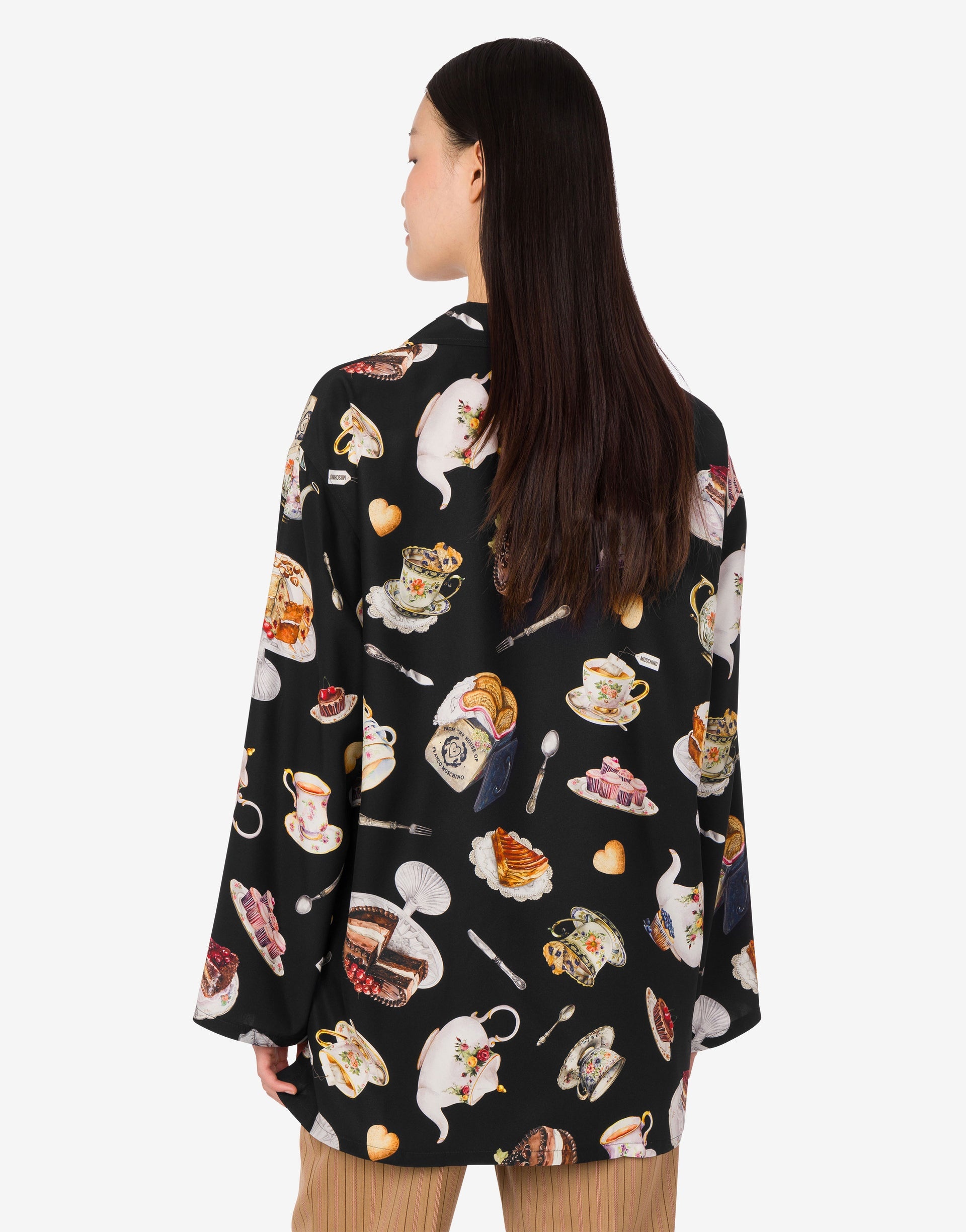 PRINTED SILK SATIN SHIRT - 3