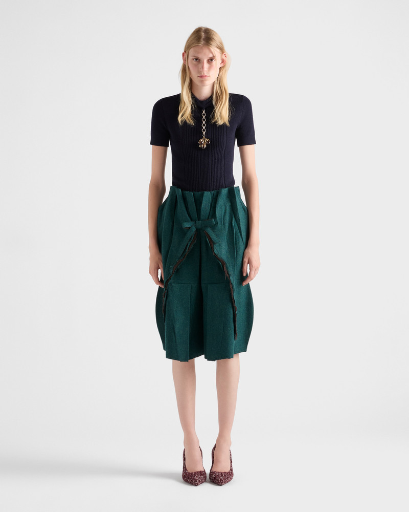 Prada Short-sleeved wool sweater with pendant outlook