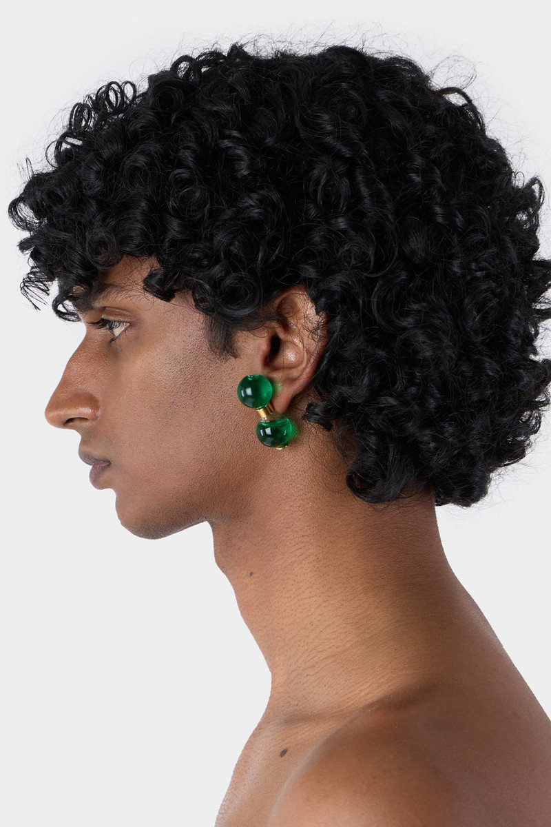 CLESSIDRA EARRINGS / gold & green 3