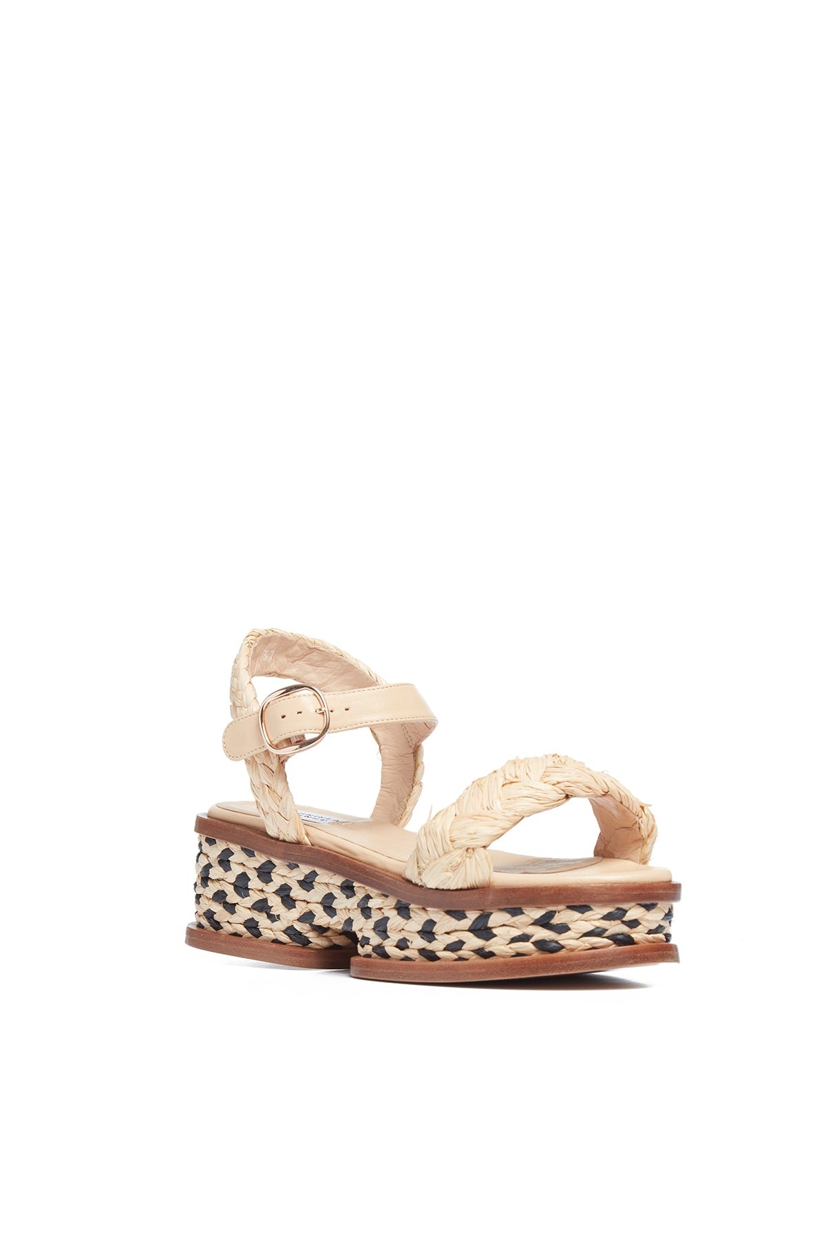 Michael Platform Sandal in Cream Raffia - 2