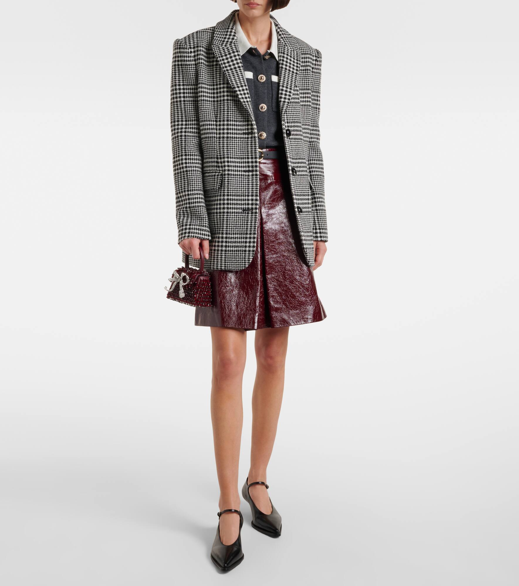 Hundstooth oversized blazer - 2