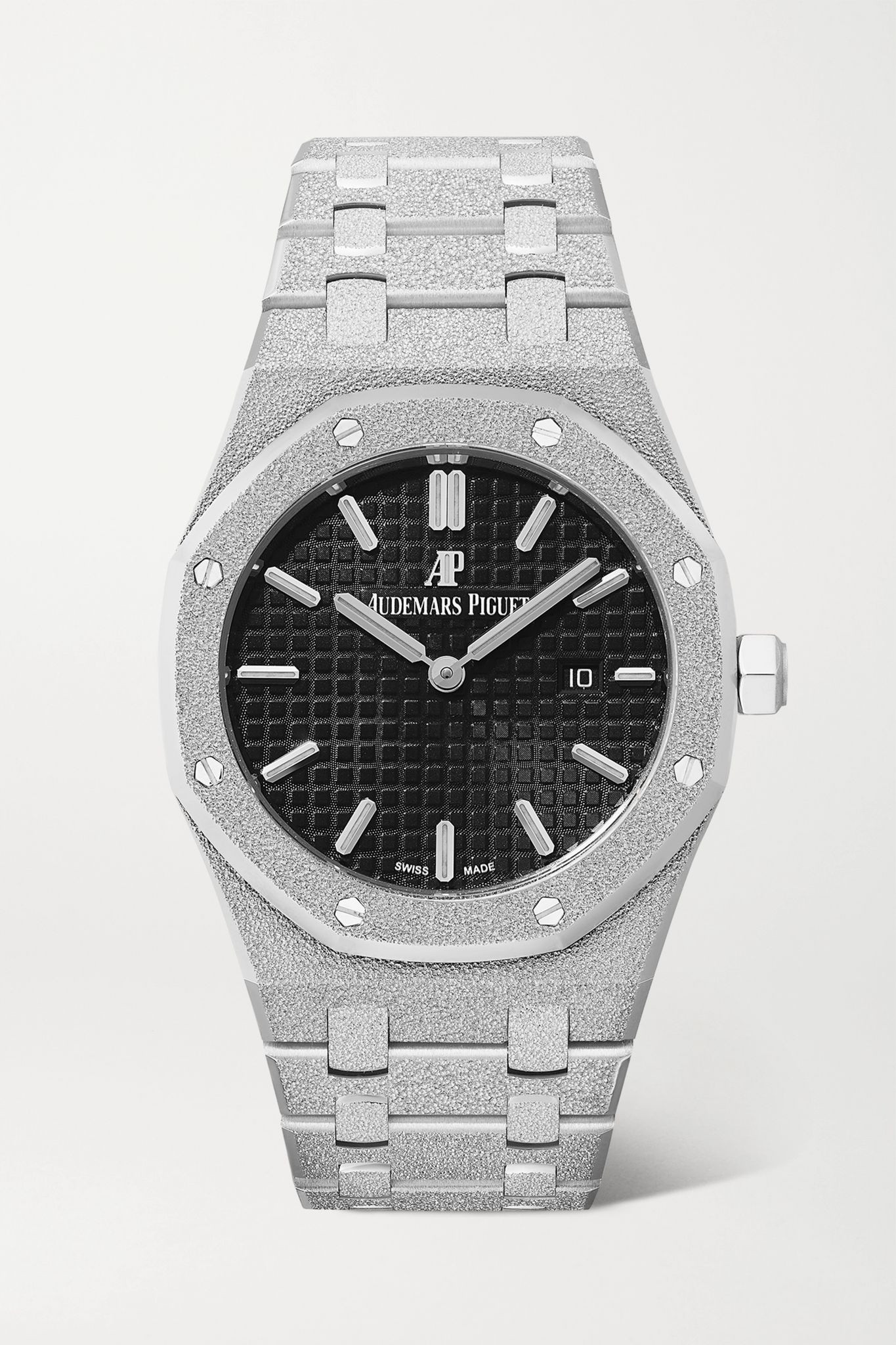 Royal Oak 33mm 18-karat frosted white gold watch - 1