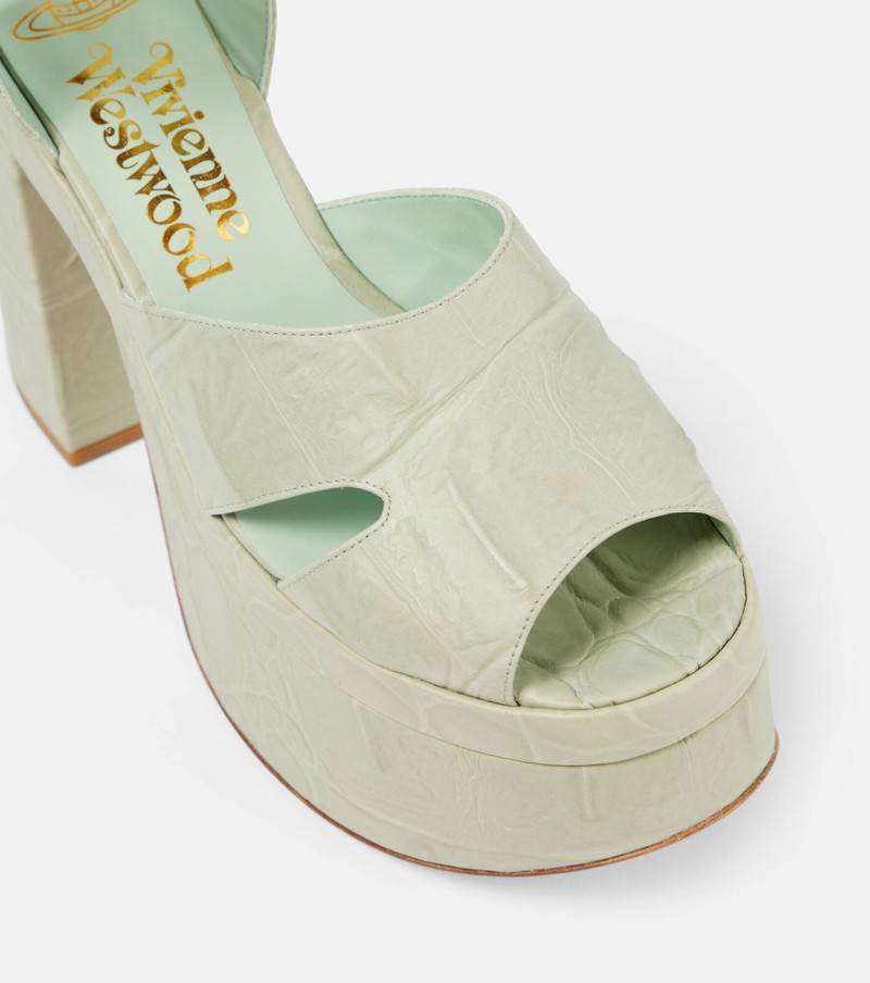 Olde London croc-effect leather platform sandals 6