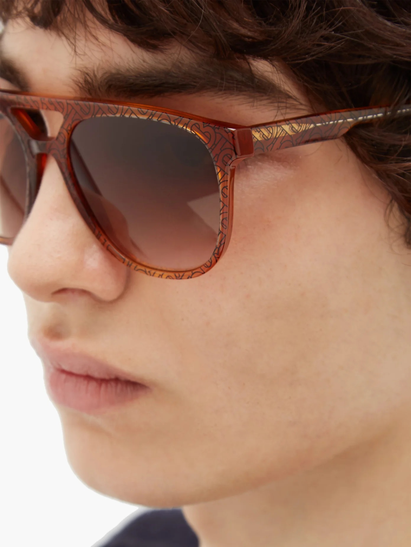 TB-print aviator acetate sunglasses - 3