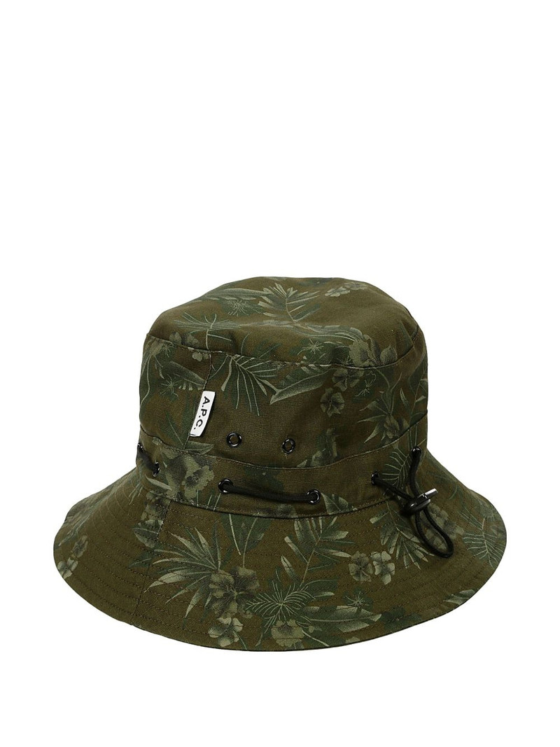 A.P.C. floral-print drawstring bucket hat outlook
