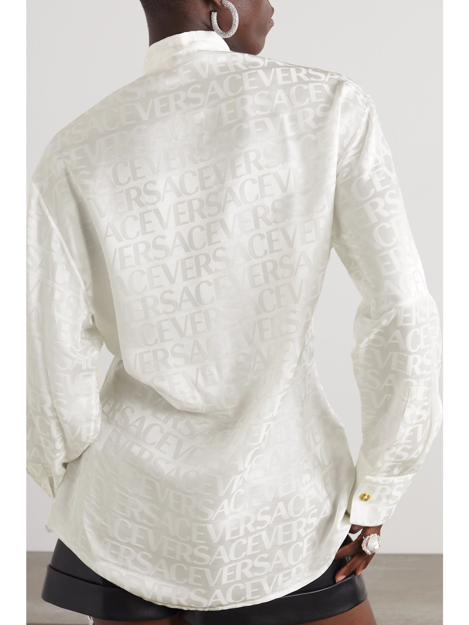 Icons satin-jacquard shirt White - 4