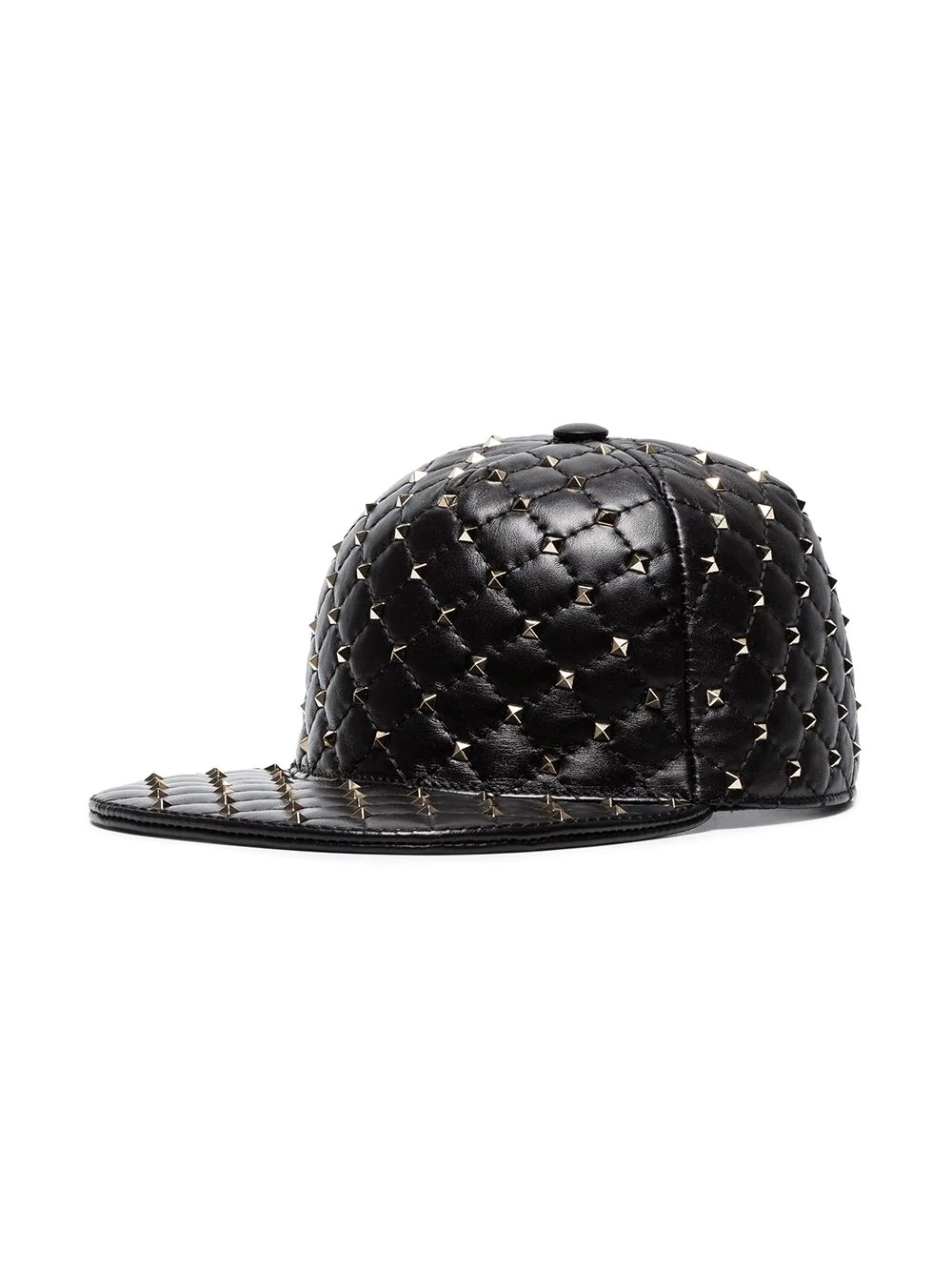 Black Rockstud leather cap - 3