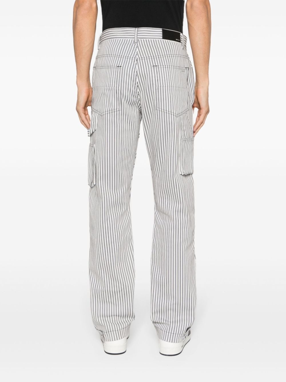 striped cotton carpenter trousers - 4