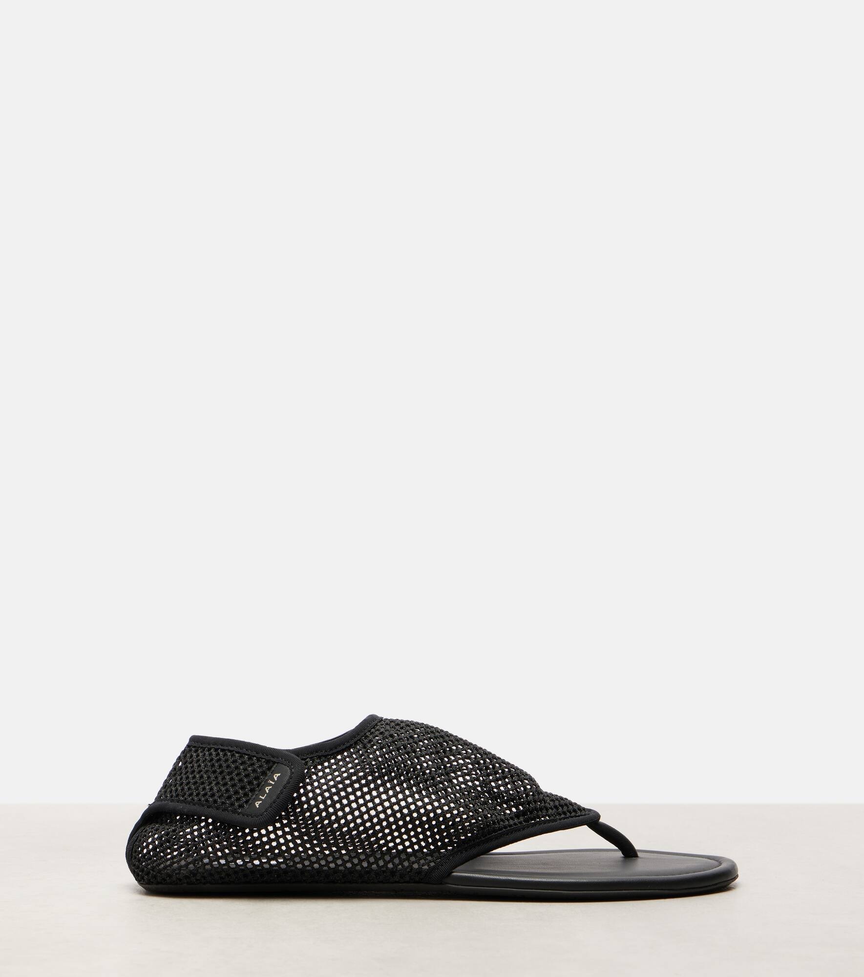 Fishnet thong sandals - 4