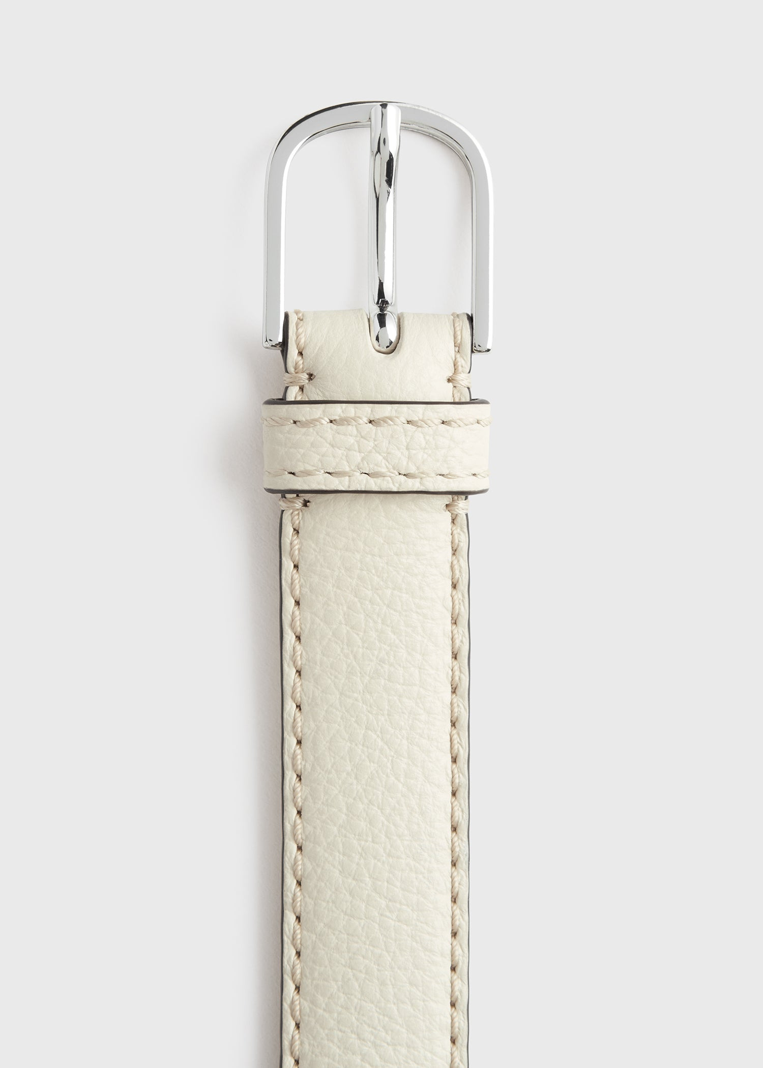 Slim trouser leather belt milk grain - 4