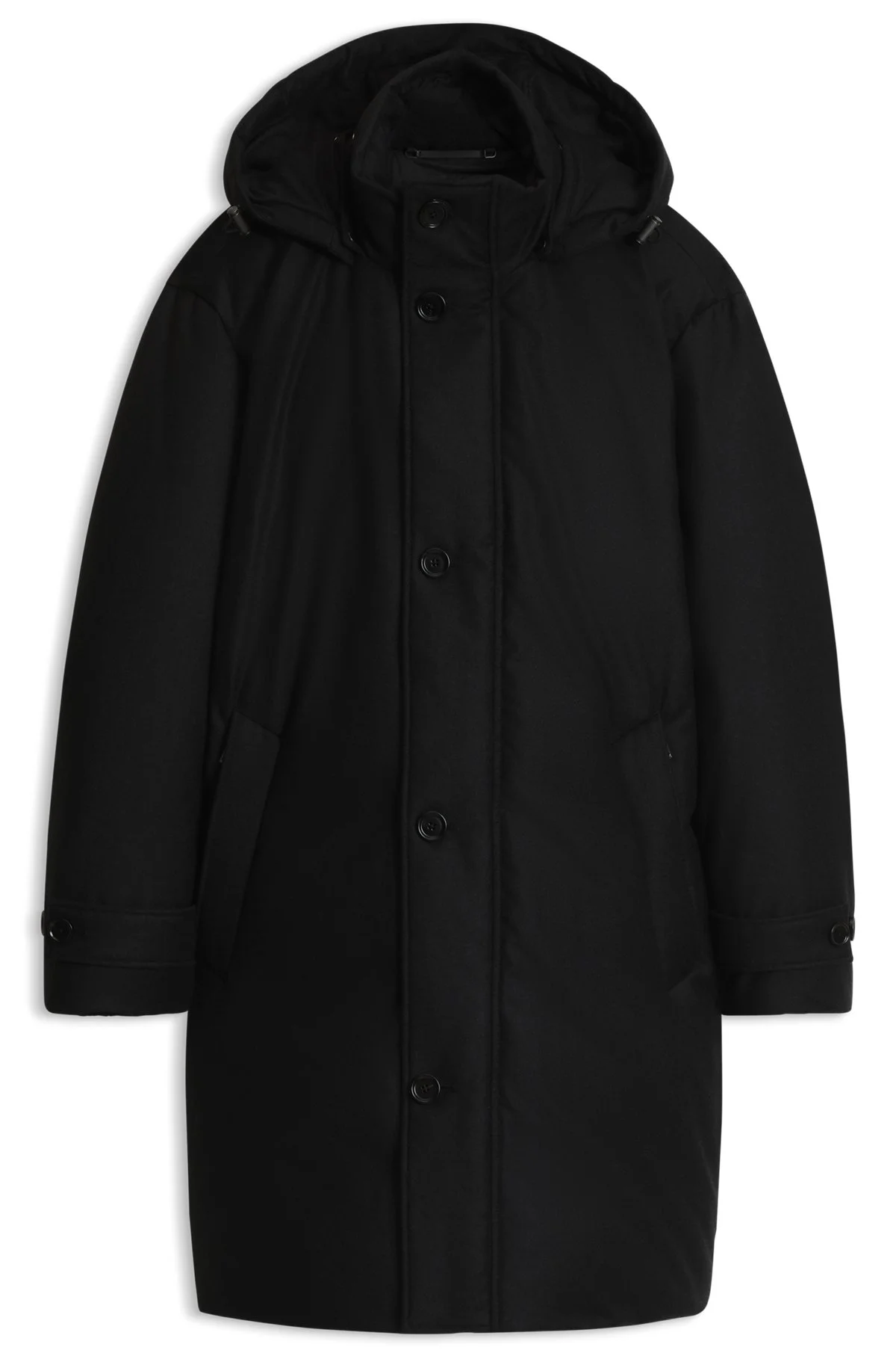 DOWN-FILLED PARKA IN MELANGE WOOL WITH DETACHABLE HOOD - 1