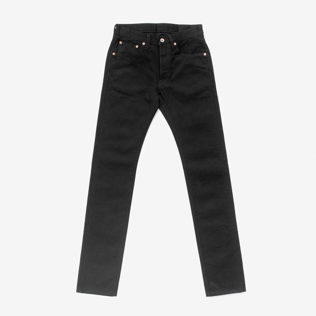 IH-777S-142bb 14oz Selvedge Denim Slim Tapered Cut Jeans - Black/Black - 1