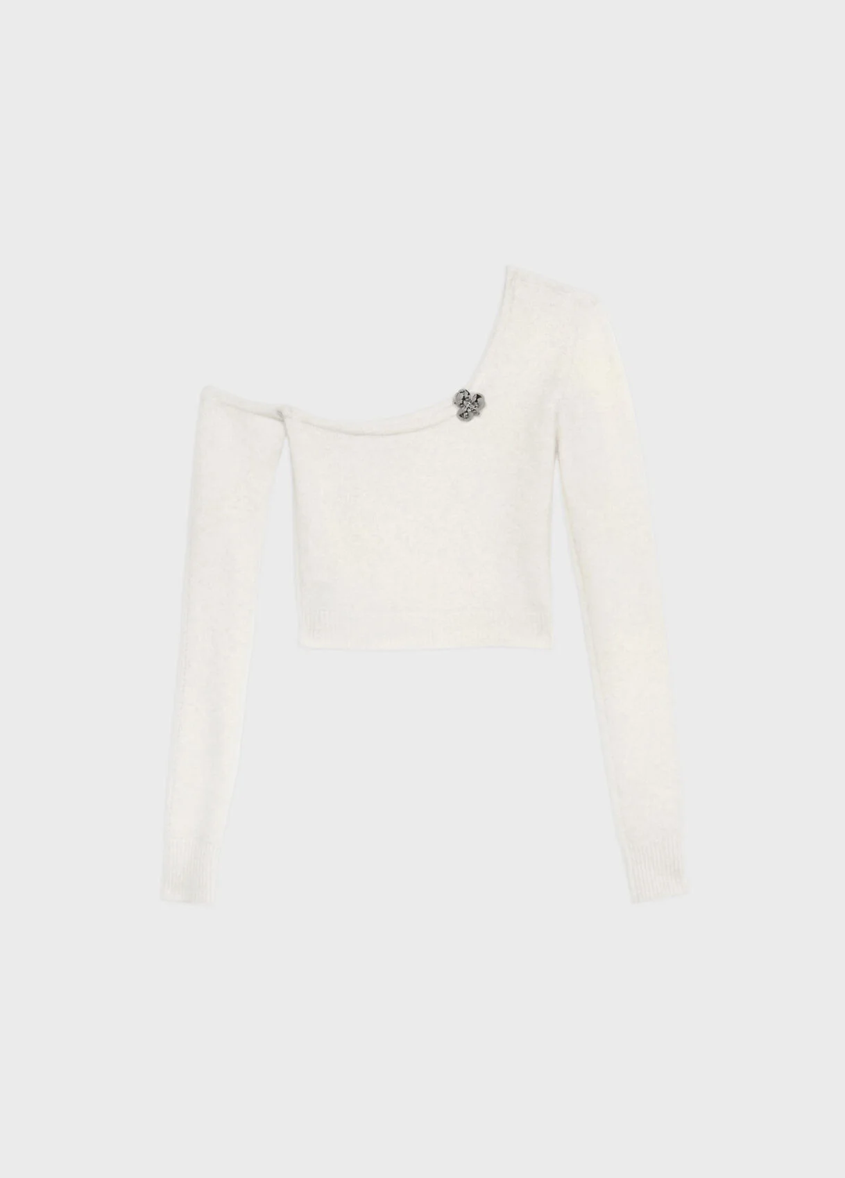 ONE-SHOULDER TOP WITH METAL FLOWER - 1