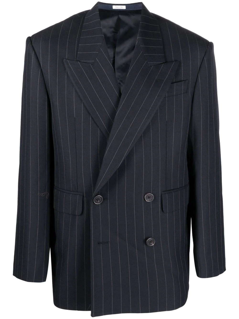 double-breasted pinstripe blazer - 1