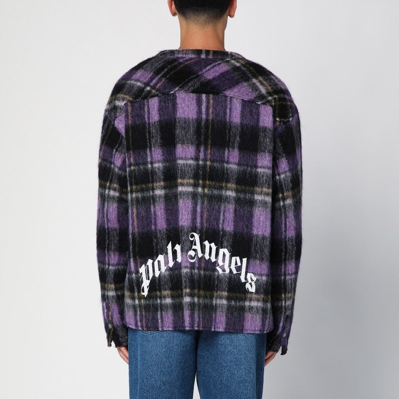 OVER SHIRT IN VIOLET CHECK WOOL - 2