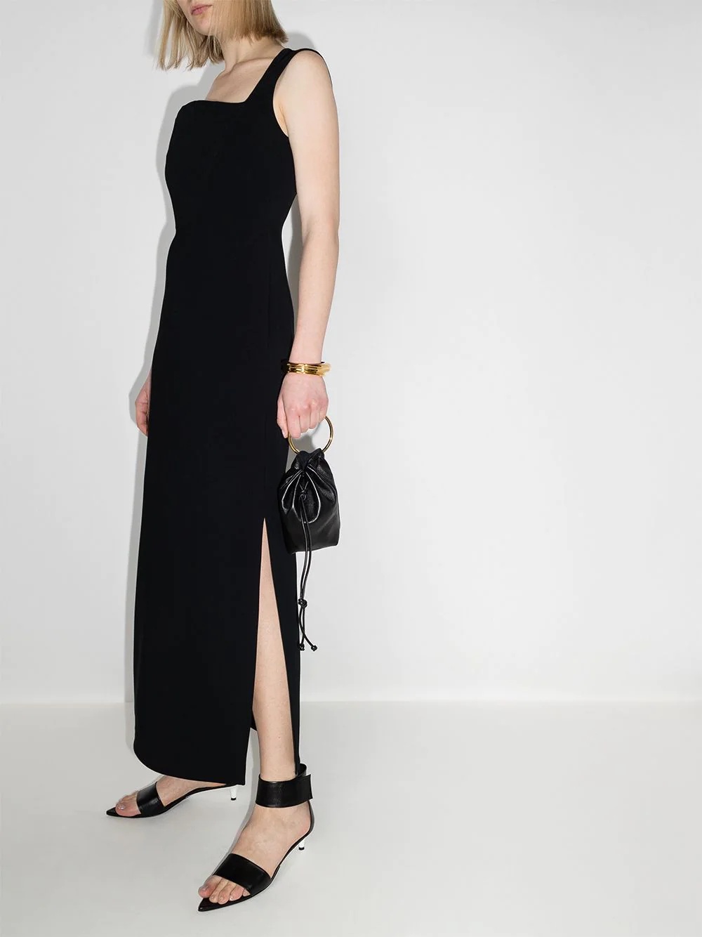 square-neck long dress - 5