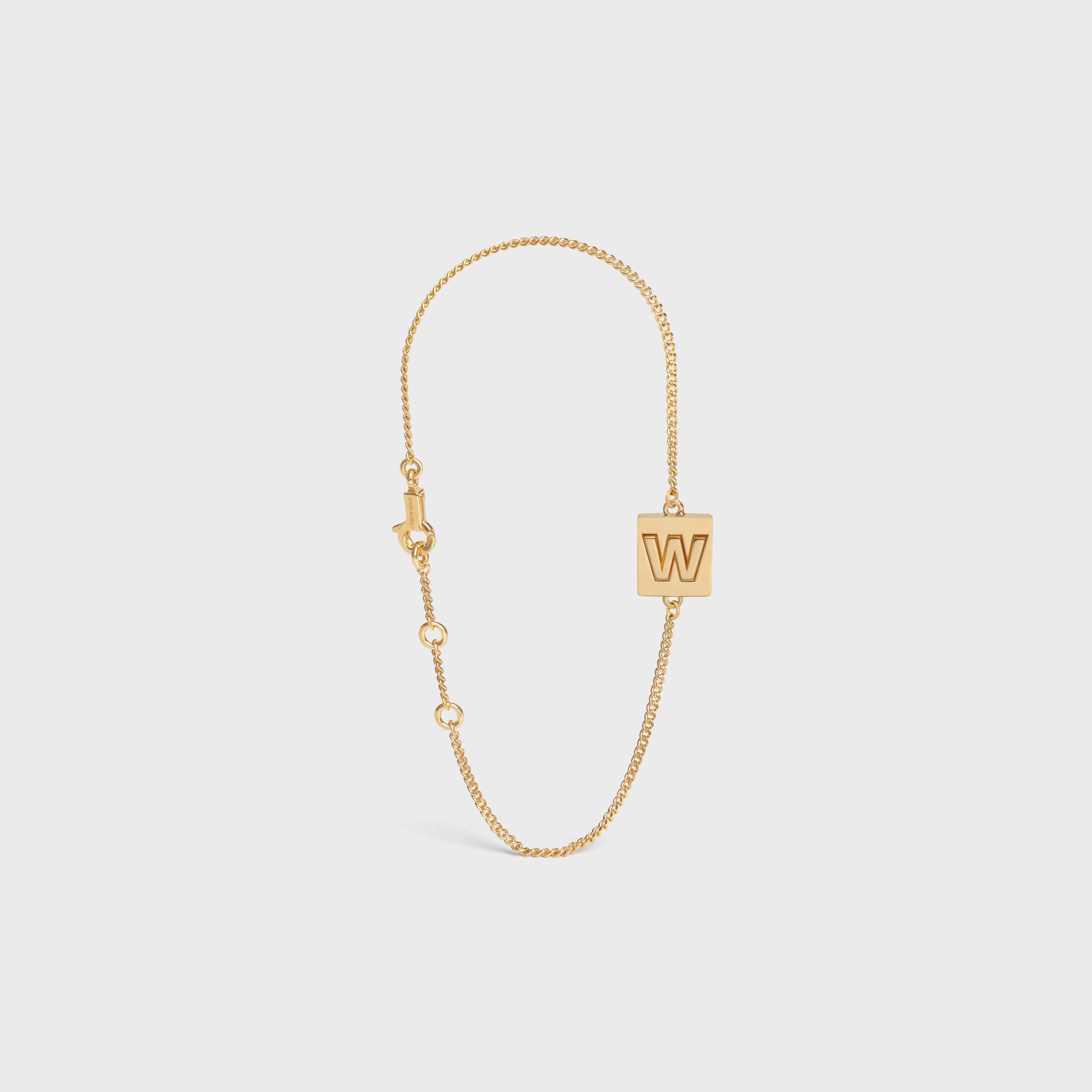 Alphabet W Bracelet in Brass with Gold Finish - 2