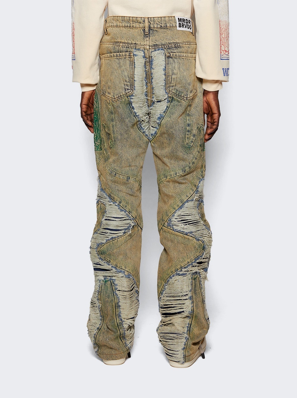 Wave Distressed Jeans Denim - 5