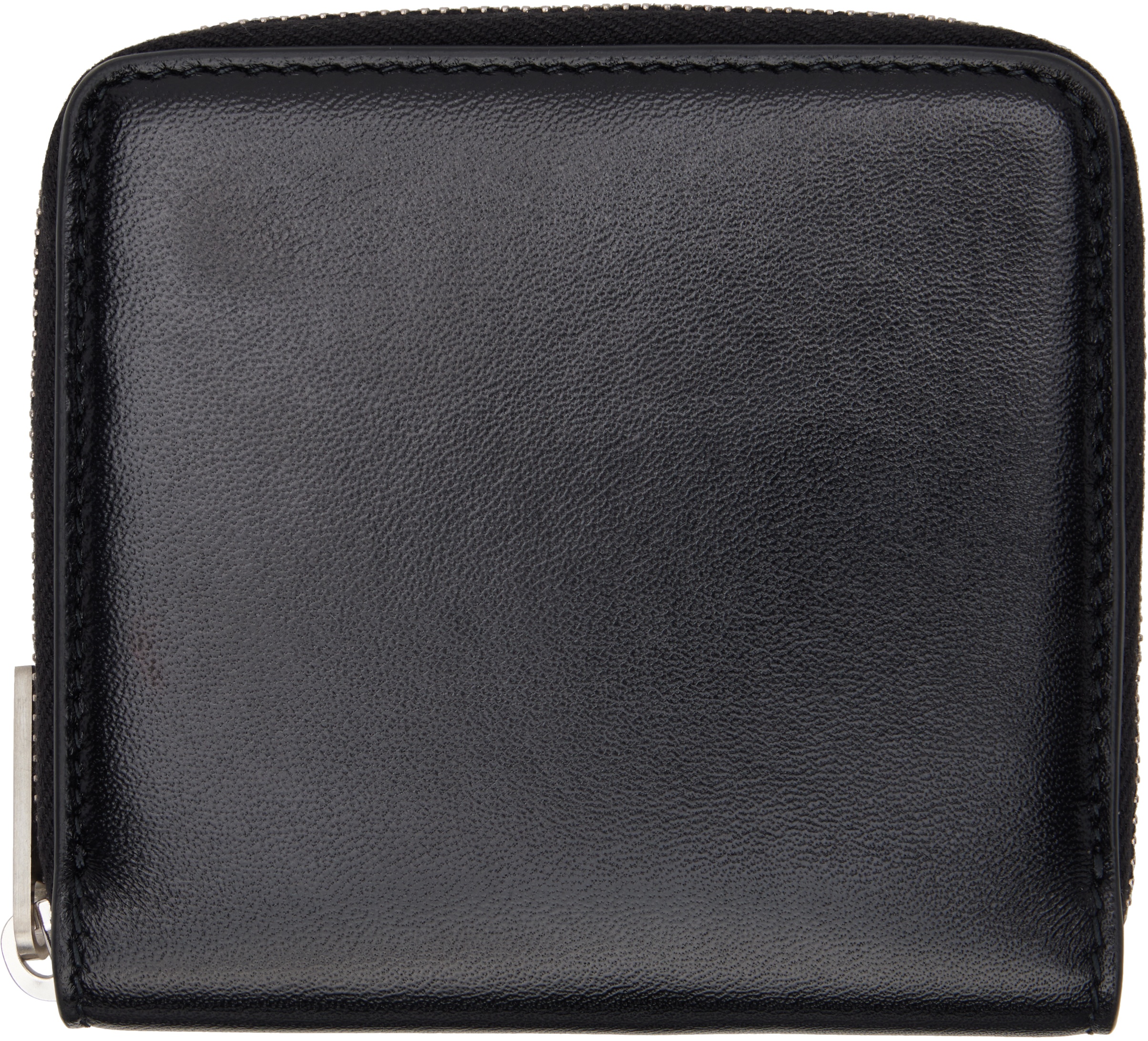 Black Hollywood Glossy Lamb Zipped Wallet - 3