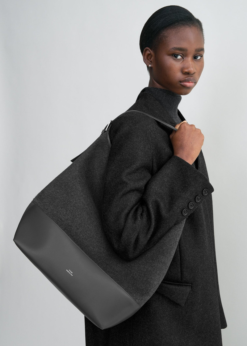 Belted doublé tote grey 3