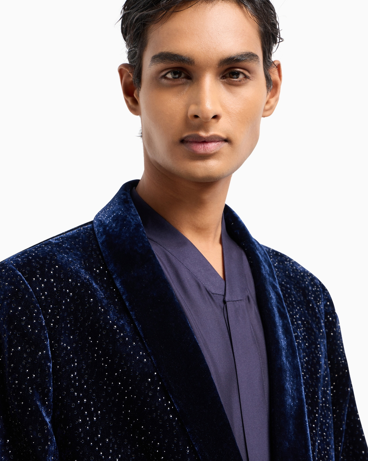 Giorgio’s velvet and crystals single-breasted tuxedo jacket - 5