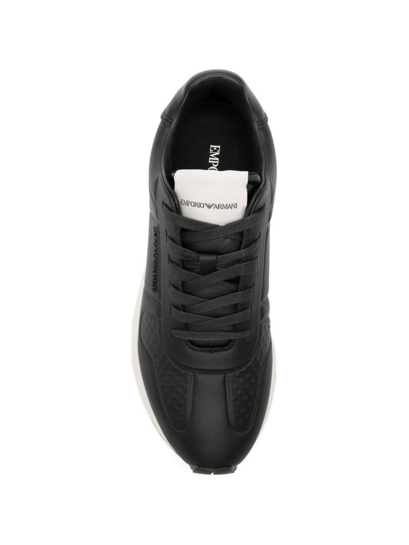 logo-plaque leather sneakers 4