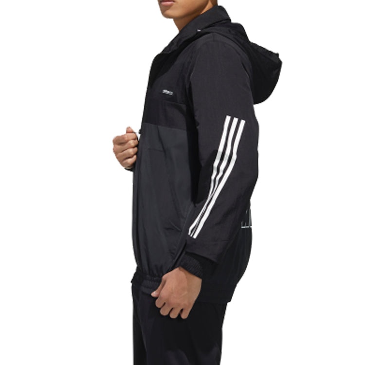 adidas neo M SS WRMLN WB Sports Windbreaker Jacket Black FN6538 - 5